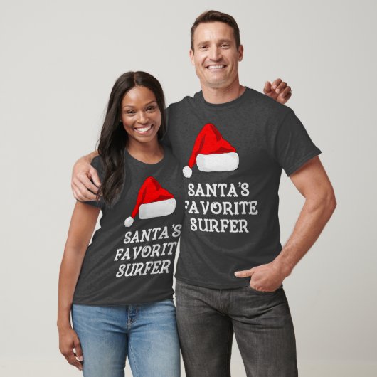 Santas Favorite Surfer Funny kerstcadeSurf T-shirt (Unisex)