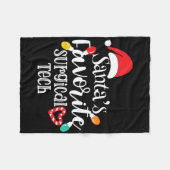 Santa's Favorite Surgical Tech Christmas Lights Sa Fleece Deken (Voorkant (Horizontaal))