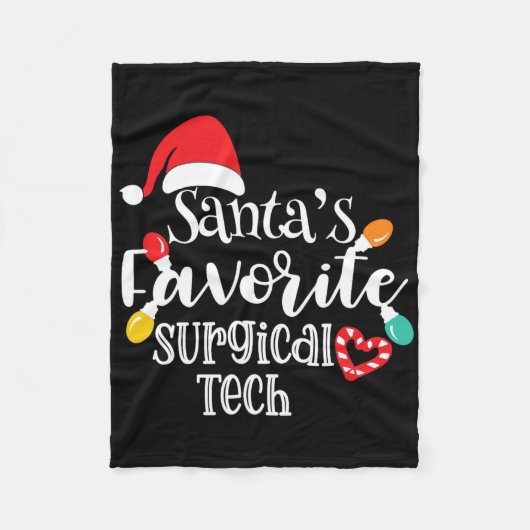 Santa's Favorite Surgical Tech Christmas Lights Sa Fleece Deken (Voorkant)