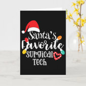 Santa's Favorite Surgical Tech Christmas Lights Sa Kaart (Gele Bloem)