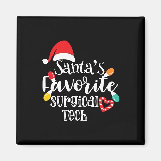 Santa's Favorite Surgical Tech Christmas Lights Sa Magneet (Voorkant)