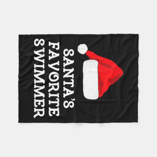 Santa's Favorite Swimmer Christmas Funny Xmas Swim Fleece Deken (Voorkant (Horizontaal))