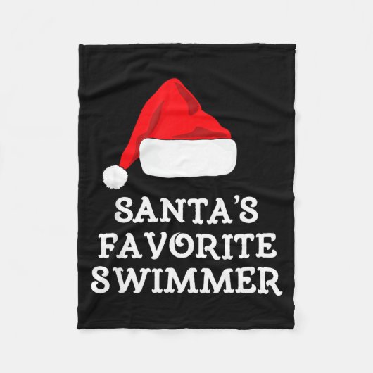 Santa's Favorite Swimmer Christmas Funny Xmas Swim Fleece Deken (Voorkant)