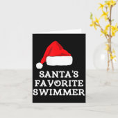 Santa's Favorite Swimmer Christmas Funny Xmas Swim Kaart (Gele Bloem)