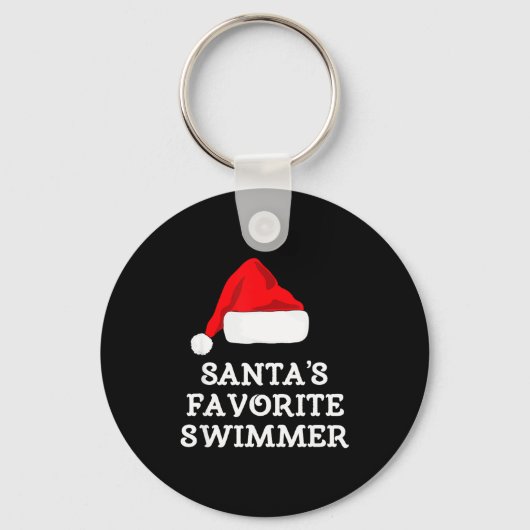 Santa's Favorite Swimmer Christmas Funny Xmas Swim Sleutelhanger (Voorkant)
