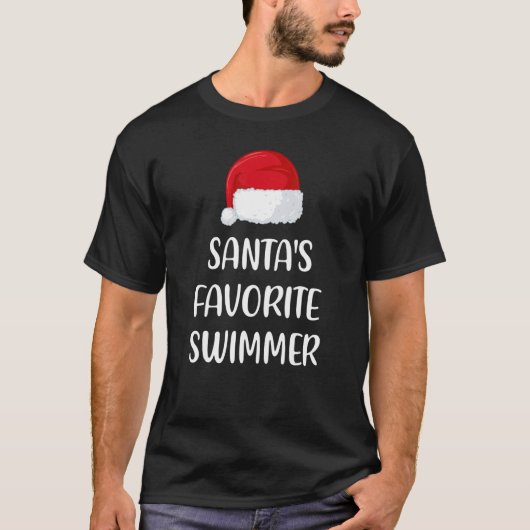 Santas Favorite Swimmer Christmas   Swimming   T-shirt (Voorkant)