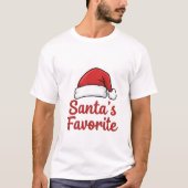 "Santa's Favorite" T-Shirt | Funny Christmas (Voorkant)