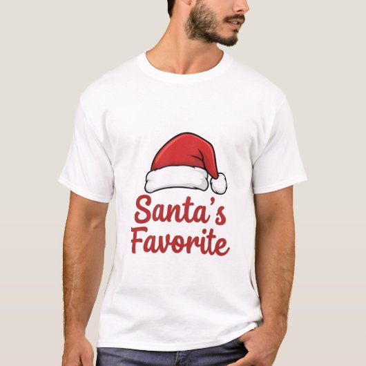 "Santa's Favorite" T-Shirt | Funny Christmas (Voorkant)