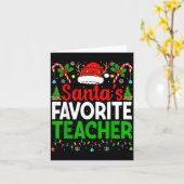 Santa's Favorite Teachers Christmas Funny Christma Kaart (Gele Bloem)