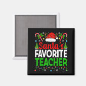 Santa's Favorite Teachers Christmas Funny Christma Magneet (Voorkant / Achterkant)