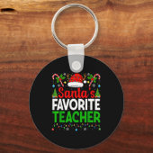 Santa's Favorite Teachers Christmas Funny Christma Sleutelhanger (Voorkant)