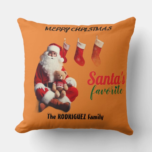 Santa's Favorite Throw Pillow Kussen (Voorkant)