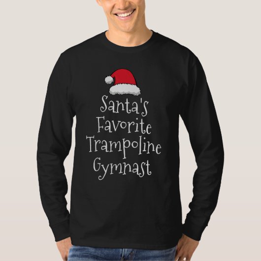 Santas Favorite Trampoline Gymnast Christmas T-shirt (Voorkant)