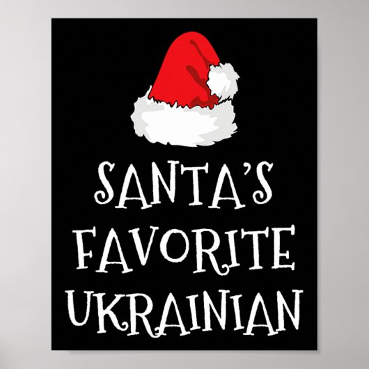 Santa's Favorite Ukrainian Christmas Funny Hat Xma Poster (Voorkant)
