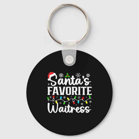 Santa's Favorite Waitress Funny Christmas Family M Sleutelhanger (Voorkant)