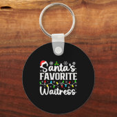 Santa's Favorite Waitress Funny Christmas Family M Sleutelhanger (Voorkant)