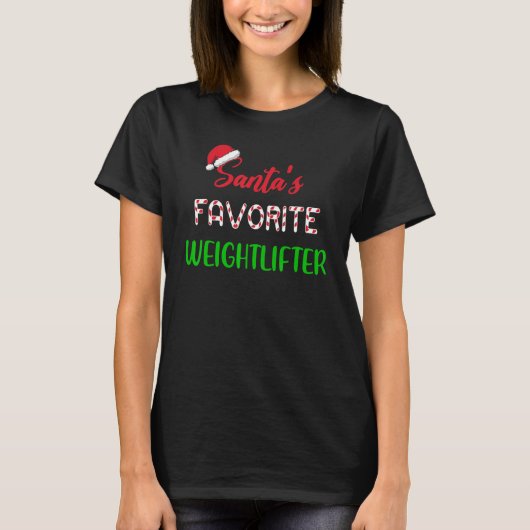Santas Favorite Weightlifter   Weightlifting Chris T-shirt (Voorkant)
