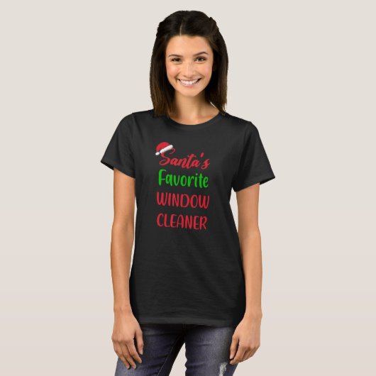 Santas Favorite Window cleaner     Christmas Pajam T-shirt (Voorkant volledig)