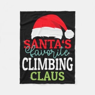 Santa's Favorite Xmas Climbing Christmas Claus Pjs Fleece Deken