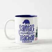 Santa's Favourite Teacher Tweekleurige Koffiemok (Links)