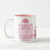 Santa's Favourite Teacher Tweekleurige Koffiemok (Links)