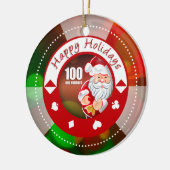 Santa's Feestdagen $100 poker Chip Ornament (Links)