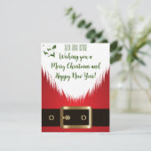 "Santa's Feestelijke Groeten" Kerst Kaart (Staand voorkant)