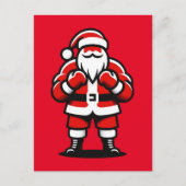 Santa's Feestelijke Vechtavond - Grappig Vakantie  Briefkaart (Voorkant)