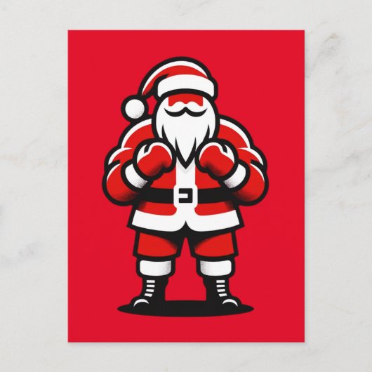 Santa's Feestelijke Vechtavond - Grappig Vakantie  Briefkaart (Voorkant)