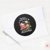 Santa's Feline Advisor Ronde Sticker (Envelop)