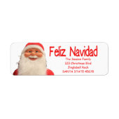 Santa's Feliz Navidad kerstlabel Etiket (Voorkant)