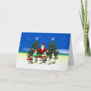 Santas First Stop met Kerstmis Feestdagen Kaart