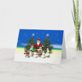 Santas First Stop met Kerstmis Feestdagen Kaart (Voorkant)