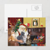 Santa's Five Cats Feestdagenkaart (Voorkant / Achterkant)