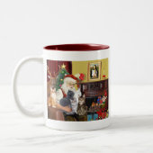 Santa's Five Cats Tweekleurige Koffiemok (Links)