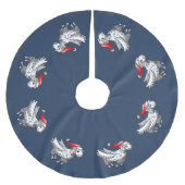 Santa's Flying Christmas Sheep Kerstboom Rok (Voorkant)