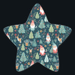 Santa's Forest: Festive Christmas Pattern Ster Sticker<br><div class="desc">Immerse yourself in the holiday spirit with our 'Santa's Forest' Christmas pattern. This festive design showcases cheerful Santas and charming Christmas trees, creating a joyful atmosphere. Perfect for spreading holiday cheer on cards, wrapping paper, and decor. Elevate your festivities with this merry pattern. Christmas Pattern with Santa and Trees -...</div>