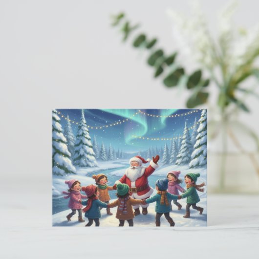 Santa's Forest joy Briefkaart (Staand voorkant)