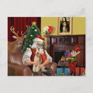 Santa's Fox Terrier Feestdagenkaart