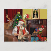 Santa's Fox Terrier Feestdagenkaart (Voorkant)