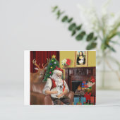 Santa's French Bulldog Feestdagenkaart (Staand voorkant)