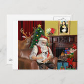 Santa's French Bulldog Feestdagenkaart (Voorkant / Achterkant)