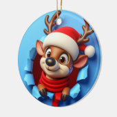 Santa's Gekke rendieren kerst Keramisch Ornament (Links)