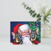 Santa's German Sheperd Dogs Feestdagenkaart (Staand voorkant)