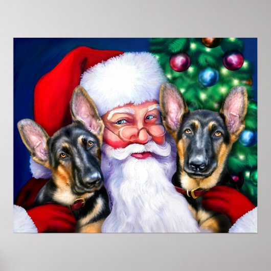 Santas German Shepherd Dogs B&T Poster (Voorkant)