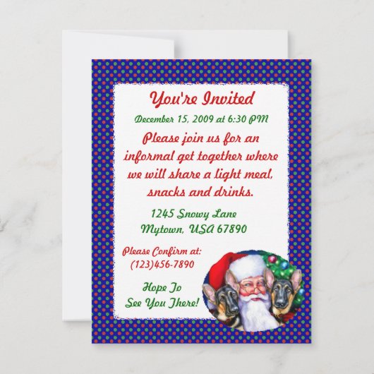 Santas German Shepherd Dogs Kaart (Achterkant)