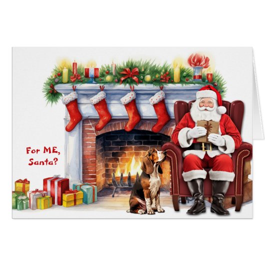 Santa's Gift Basset Hound Dog Christmas (Voorkant Horizontaal)