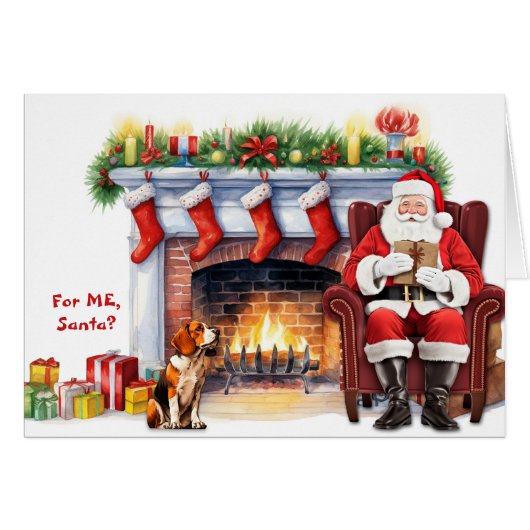 Santa's Gift Beagle Dog Kerstmis (Voorkant Horizontaal)