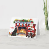 Santa's Gift Belgian Sheepdog Christmas Feestdagen Kaart (Voorkant)