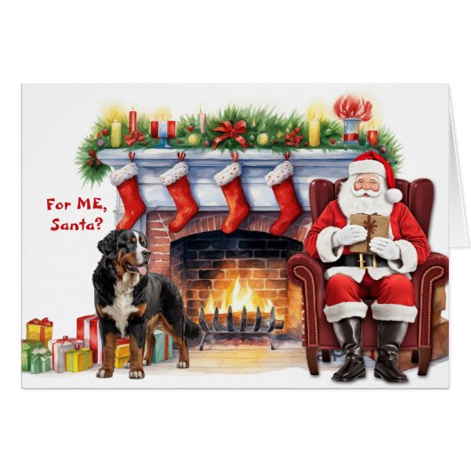 Santa's Gift Berner Mountain Dog Vakantie (Voorkant Horizontaal)